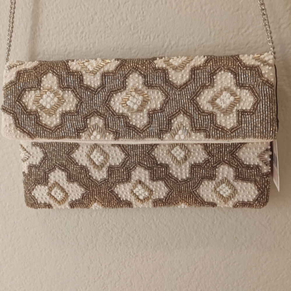 TWINE AND LOVE Hand Beaded Bag NWT